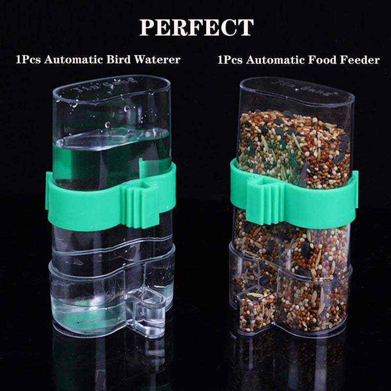 Seneme [2 Pack] Seneme Automatic Bird Water Dispenser for Cage, Birds Clear Dispenser Food Feeder, Bird Food Feeder for Cage - Image 5
